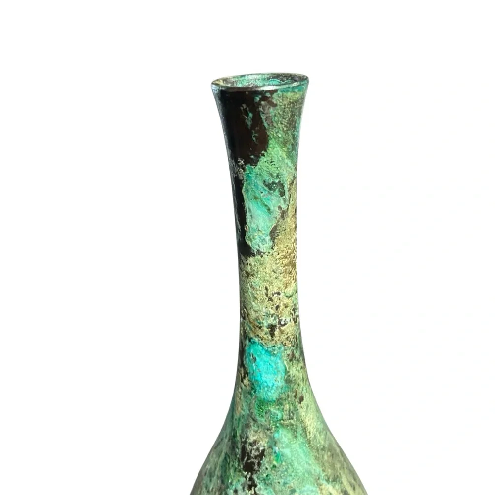 Antique Japanese Bronze Soliflor Vase Amazing Patina